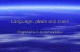 Language, place and class Regional and social variation.