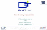 Trust and Security for Next Generation Grids,  Grid Security Requirements Philippe Massonet et al CETIC OGF-25-Presentation Catania, 02-06/03/2009.