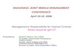 NSAA/NASC JOINT MIDDLE MANAGEMENT CONFERENCE April 10-12, 2006 Presented by: David R. Hancox, CIA, CGFM Co-Author: Government Performance Audit in Action.