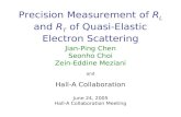 Precision Measurement of R L and R T of Quasi-Elastic Electron Scattering Jian-Ping Chen Seonho Choi Zein-Eddine Meziani and Hall-A Collaboration June.