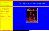 Zurück weiter S. E. Hinton - The Outsiders Biographie Problematic Characters History - short the message 29.01.061 S. E. Hinton - The Outsiders book report.