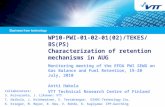 WP10-PWI-01-02-01(02)/TEKES/BS(PS) Characterization of retention mechanisms in AUG Monitoring meeting of the EFDA PWI SEWG on Gas Balance and Fuel Retention,