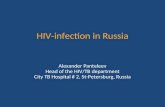 HIV-infection in Russia Alexander Panteleev Head of the HIV/TB department City TB Hospital # 2, St-Petersburg, Russia.