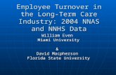 Employee Turnover in the Long-Term Care Industry: 2004 NNAS and NNHS Data William Even Miami University & David Macpherson Florida State University.