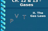 II. The Gas Laws Ch. 12 & 13 - Gases. A. Boyles Law P V PV = k.