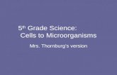 5 th Grade Science: Cells to Microorganisms Mrs. Thornburgs version.