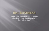 How did business change during the Industrial Revolution?