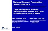 National Science Foundation JAM11 Conference Legal Strategies to Increase Participation of Women and Other Underserved Groups in STEM Daryl E. Chubin,