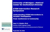 University of MichiganNational Center for Institutional Diversity STEM Intervention Research Symposium Understanding STEM Interventions to Broaden Participation:
