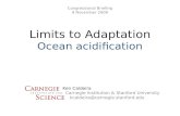 Limits to Adaptation Ocean acidification Congressional Briefing 9 November 2009 Ken Caldeira Carnegie Institution & Stanford University kcaldeira@carnegie.stanford.edu.