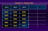 Chapter # - Chapter Title $100 $200 $300 $400 $500 $100 $200 $300 $400 $500 Topic 1Topic 2Topic 3.
