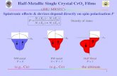1 Half-Metallic Single Crystal CrO 2 Films (JHU MRSEC) Spintronic effects & devices depend directly on spin polarization P NM metal P = 0 FM metal 0
