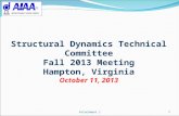 Structural Dynamics Technical Committee Fall 2013 Meeting Hampton, Virginia October 11, 2013 Attachment 11.