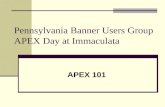 Pennsylvania Banner Users Group APEX Day at Immaculata APEX 101.