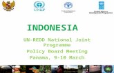 INDONESIA UN-REDD National Joint Programme Policy Board Meeting Panama, 9-10 March.