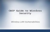 CWSP Guide to Wireless Security Wireless LAN Vulnerabilities.