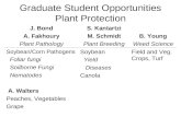Graduate Student Opportunities Plant Protection J. Bond A. Fakhoury Plant Pathology S. Kantartzi M. Schmidt Plant Breeding B. Young Weed Science Soybean/Corn.