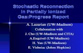 Stochastic Reconnection in Partially Ionized Gas:Progress Report A. Lazarian (UW-Madison) Collaboration with J. Cho (UW-Madison and CITA) A.Esquivel (UW-Madison)