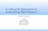 A Lifecycle Approach to Evaluating MyArtSpace Giasemi Vavoula with Julia Meek Mike Sharples Peter Lonsdale Paul Rudman.
