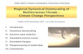 Regional Dynamical Downscaling of Mediterranean Climate – Climate Change Perspectives Heiko Paeth, Institute of Geography, University of Würzburg, I.Introduction.