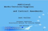 1 Additional Works/Services/Supplies and Contract Amendments Jari Kallio European Commission Directorate General for Internal Market and Services.