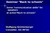 1 Seminar "Back to schools" Some "communication skills" for speakers Some "communication skills" for speakers at action"Back to schools" at action"Back.