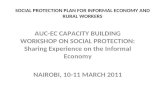 SOCIAL PROTECTION PLAN FOR INFORMAL ECONOMY AND RURAL WORKERS AUC-EC CAPACITY BUILDING WORKSHOP ON SOCIAL PROTECTION: Sharing Experience on the Informal.