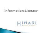 Background, definition of information literacy Information seeking strategies (Google generation) Information literacy & higher education Instructional.