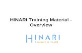 HINARI Training Material - Overview. HINARI Training Material HINARI website training subpage –available at  – quarterly.