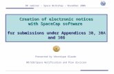 Creation of electronic notices with SpaceCap software for submissions under Appendices 30, 30A and 30B Creation of electronic notices with SpaceCap software.