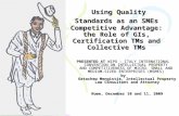 Using Quality Standards as an SMEs Competitive Advantage: the Role of GIs, Certification TMs and Collective TMs Using Quality Standards as an SMEs Competitive.