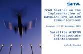 ICAO Seminar on the Implementation of Datalink and SATCOM Communications Bangkok, 17-19 November 2003 Satellite AIRCOM Infrastructure Reinforcement Akhil.