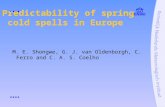 Predictability of spring cold spells in Europe M. E. Shongwe, G. J. van Oldenborgh, C. Ferro and C. A. S. Coelho.