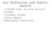 Air Pollution and Public Health Limited time, we will discuss: Asthma Ischemic Stroke Otitis Media Myocardial Infarction.