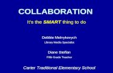 COLLABORATION Its the SMART thing to do Debbie Melnykovych Library Media Specialist Diane Steffan Fifth Grade Teacher Carter Traditional Elementary School.