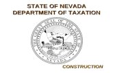 STATE OF NEVADA DEPARTMENT OF TAXATION CONSTRUCTION.