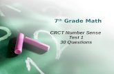 7 th Grade Math CRCT Number Sense Test 1 30 Questions.
