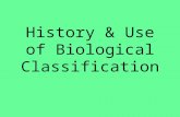 History & Use of Biological Classification. CLASSIFICATION & TAXONOMY Classification: grouping based on similarities Taxonomy: Branch of Biology The science.