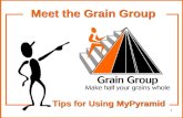 1 Tips for Using MyPyramid Meet the Grain Group. 2 Grains are good for you! Eating foods rich in fiber, such as whole grains, provides several health.