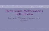 Third Grade Mathematics SOL Review Bettie F. Williams Elementary School D. J. Ashby.