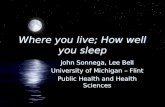 Where you live; How well you sleep John Sonnega, Lee Bell University of Michigan – Flint Public Health and Health Sciences John Sonnega, Lee Bell University.