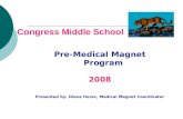 Congress Middle School Pre-Medical Magnet Program 2008 Presented by: Diana Herec, Medical Magnet Coordinator.