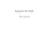 Injeção de SQL SQL Injection. Manipulação do string SQL Conn.Open Set rst = Conn.Execute( "select * from userinfo where username = '" & Request.Form("uname")