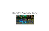 Habitat Vocabulary. ecosystem All the living and nonliving things in a place.