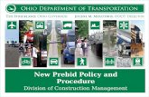New Prebid Policy and Procedure Division of Construction Management.