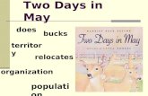 Two Days in May does bucks territory organization population relocates.