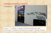 Changing Shopping Patterns: Investigate! Level 7 - Explain a range of human features and processes. Explain how places change. Identify trends.