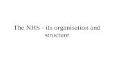 The NHS - its organisation and structure. NHS History Organisation Finance Staff.