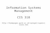 Information Systems Management CIS 318 .
