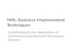 NPA: Business Improvement Techniques Contributing to the Application of Continuous Improvement Techniques (Kaizen)